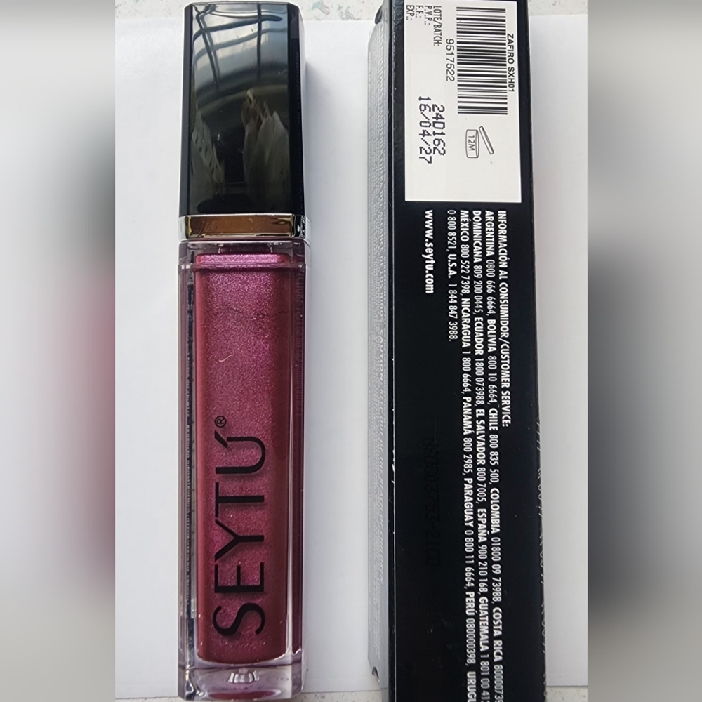 Pink Shimmer Lip Gloss with Glitter Finish